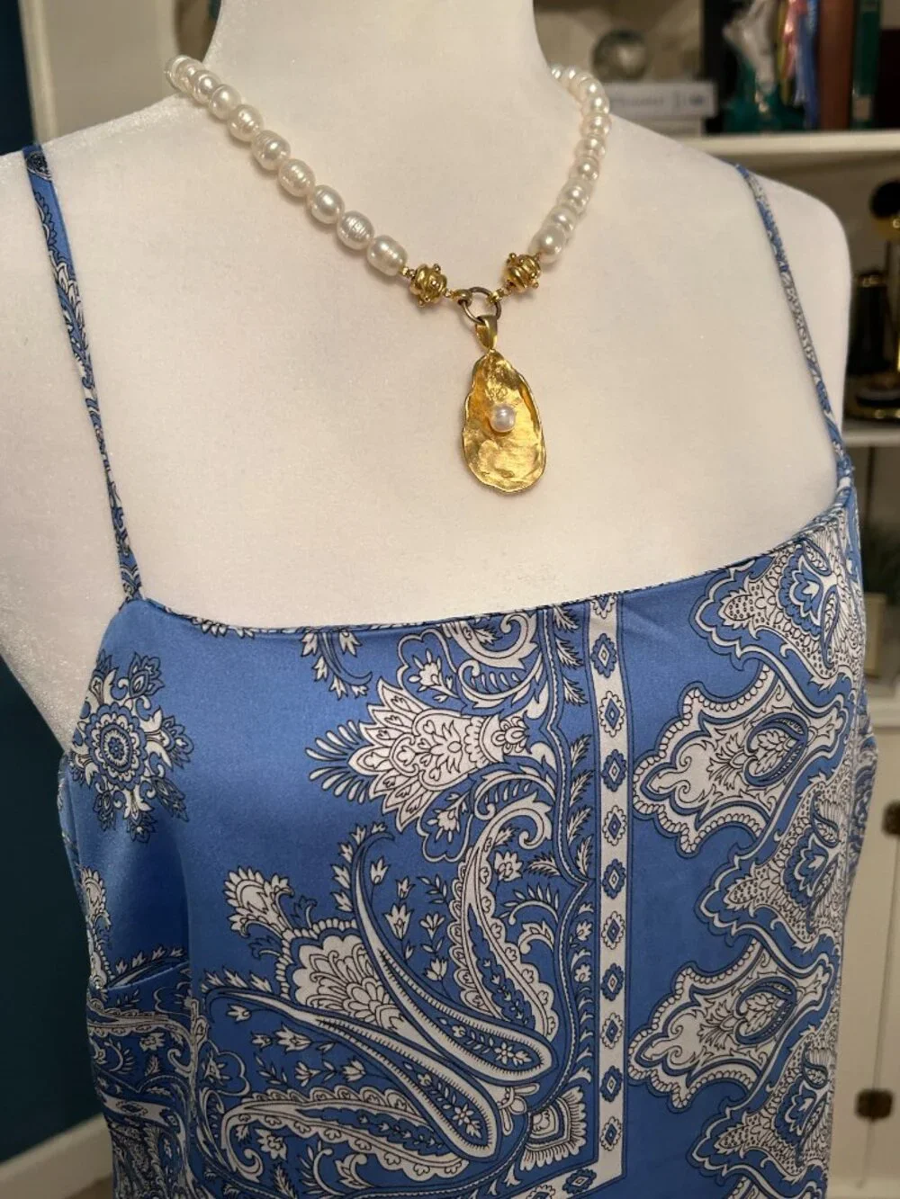 Silky Blue Maxi Dress - Picture 3 of 5